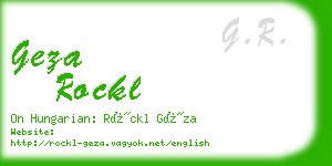 geza rockl business card